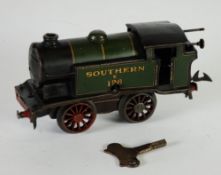 HORNBY `O` GAUGE CLOCKWORK 0-4-0 TANK LOCOMOTIVE No E126 in Southern Green livery (a/f)