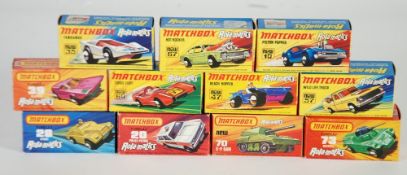 ELEVEN MATCHBOX MINT AND BOXED `ROLAMATICS` MODEL VEHICLES, viz 10e Piston Popper, 20e Police