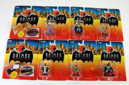 EIGHT ERTL MINI SIZE `BATMAN THE ANIMATED SERIES`, MINT AND BOXED DIECAST FIGURES  on card under