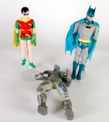 WARNER BROS MINT UNBOXED 14"" BATMAN AND 12"" ROBIN on metal support stands and 14"" MR FREEZE,