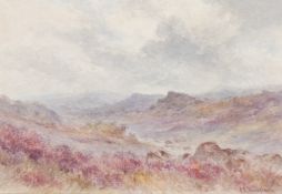 ARTHUR ERNEST MAUGHAM (Nineteenth/twentieth century) WATERCOLOUR DRAWING  Moorland  signed  7"" x