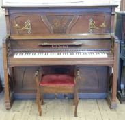 EDARD SEILER - GERMANY LATE NINETEENTH/EARLY TWENTIETH CENTURY UPRIGHT PIANOFORTE, with iron framed