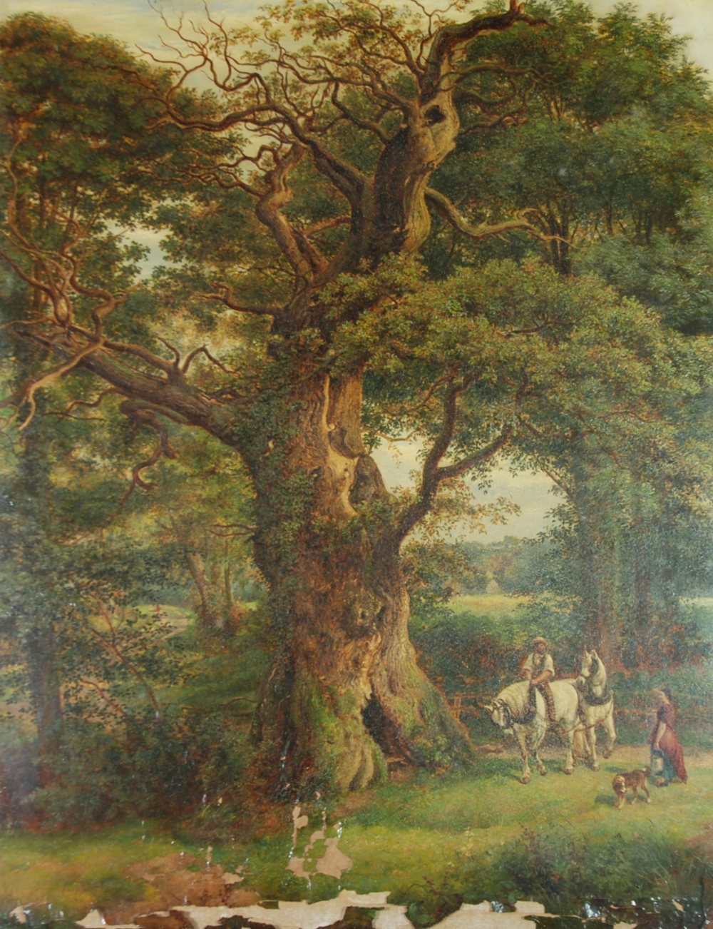 ATTRIBUTED TO FREDERICK HENRY HENSHAW (1807 - 1891) OIL PAINTING ON CANVAS A wooded landscape