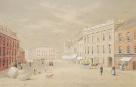 JOSEPH WILLIAM CAREY (1859-1937) WATERCOLOUR DRAWING  `Castle Place, Belfast 1831` signed, titled