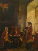 C. KIEFFER (Twentieth Century) OIL ON BOARD Tavern scene, with four men in period costume Signed