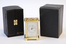 BAYARD, REMY MARTIN BRASS CASED CARRIAGE CLOCK, 7 jewels movement, Duverdrey & Bolquel, France, in