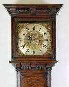 1930`s JACOBEAN REVIVAL OAK LONGCASE CLOCK, CONTAINING AN EIGHTEENTH CENTURY MOVEMENT (altered and
