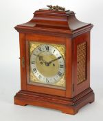 EARLY TWENTIETH CENTURY GEORGIAN STYLE MAHOGANY MANTEL CLOCK, retailed by E. Batty and Sons,