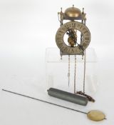 A MODERN WEST GERMAN SKELETON CLOCK WITH SINGLE WEIGHT DRIVEN STRIKING MOVEMENT, with long pendulum