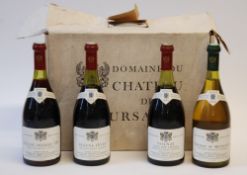 DOMAINE DU CHATEAU DE MEURSAULT, four bottles; BEAUNE PREMIER CRU, 1976, BEUNE FEVES, 1974, VOLNAY,