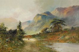 F.E. JAMIESON PAIR OF OIL PAINTINGS ON CANVAS Highland landscapes one with watermill, the other