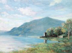 A. McINTOSH (Twentieth Century)  OIL PAINTING  Highland lake scene  signed  11"" x 15 1/2"" (28cm x