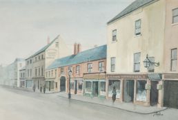 J. SEFTON WATERCOLOUR DRAWING   `Ann Street, Belfast` signed lower right  9 1/2"" x 13"" (24cm x