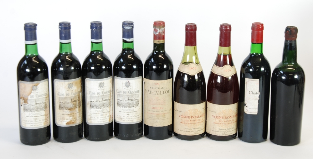 *FOUR BOTTLES OF 1981 CLOS DU CLOCHER, POMEROL, together with a bottle of 1978 CHATEAU MAUCAILLOU,