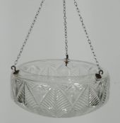 LARGE CUT GLASS CEILING LIGHT SHADE, 7"" (17.8cm) drop, 14"" (35.6cm) diameter