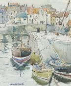 ROBERT HARDIE CONDIE (1898-1981) WATERCOLOUR DRAWING  `The Three boats, Pittenween`,  Signed  14 3/