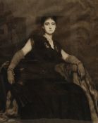 HUBERT VON HERKOMER REMARQUE PROOF ETCHING  Portrait of a lady in a black dress, circa 1888 signed