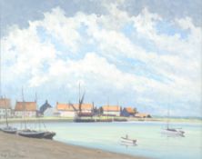 HUGH BOYCOTT BROWN  OIL PAINTING ON CANVAS `Maldon, Essex`  signed and titled verso  23 1/4"" x 29