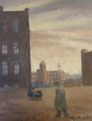 ROGER HAMPSON (1925 - 1996) OIL PAINTING ON BOARD `Bolton Mills` Signed; titled and numbered 503