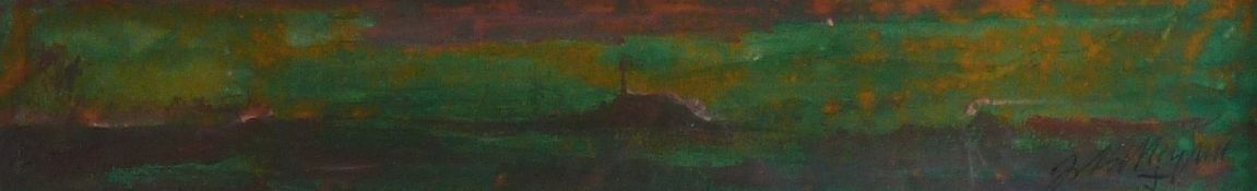 ?JOHN THOMPSON (1924-2011)  WATERCOLOUR  `Winter Hill/Rivington Pike, Evening`  Signed and