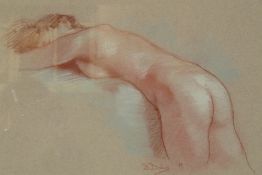 BOHUSLAV BARLOW (b.1947) PASTEL DRAWING ON BUFF PAPER ""Laying Forward"" Signed and dated (19)99 11