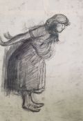 ?THEODORE MAJOR (1908-1999) CHARCOAL ON COLOURED PAPER  Religious figure  Unsigned 13"" x 8 1/4"" (