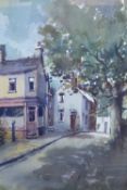 TOM BROWN (b. 1966) WATERCOLOUR DRAWING `Embsay Village, Yorkshire` Unsigned, titled verso 14 1/4""