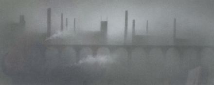 ?MARK GRIMSHAW (B.1957) PENCIL DRAWING Stockport Viaduct Signed 8"" x 19 ½"" (20.3cm x 49.5cm)