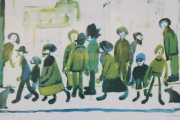 ?L. S. LOWRY (1887-1976) ARTIST SIGNED LIMITED EDITION PRINT ""People Standing About"" Edition of