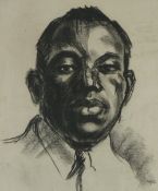 ?THEODORE MAJOR (1908 - 1999) CHARCOAL DRAWING Bust portrait of a black man Signed in pencil 14"" x