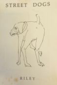?HAROLD RILEY BALLPOINT PEN SKETCH `The dog who looked over the wall` Signed, titled and dated (19)