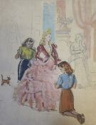HARRY RUTHERFORD (1903 - 1985) MIXED MEDIA Actress as Cinderella on stage with two seamstresses 19