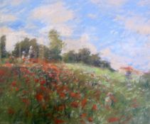 ?MARC GRIMSHAW (B.1957) PASTEL DRAWING Poppy Field Signed  16 ½"" x 20"" (40.5cm x 50.8cm)