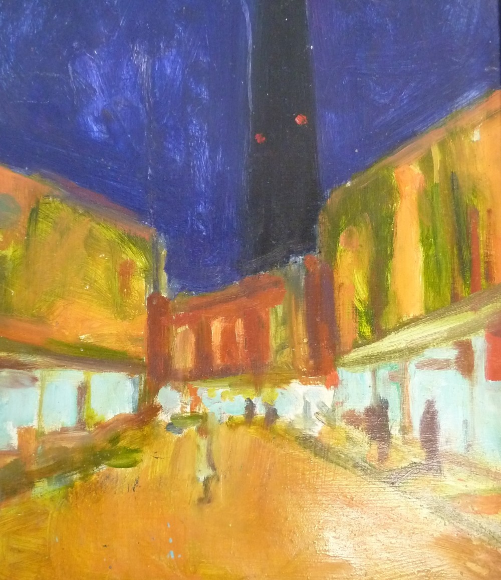 ?PAUL BASSINGTHWAIGHTE (B.1963)  OIL ON ARTIST BOARD  ""Blackpool Tower, Night"" Signed verso