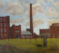 ROGER HAMPSON (1925 - 1996) OIL PAINTING ON BOARD `Atlas Mills, Bolton` Signed; titled and numbered