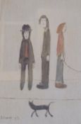 ?L.S. LOWRY (1887-1976) ARTIST SIGNED LIMITED EDITION COLOUR PRINT ""Three Men and a Cat"" Signed