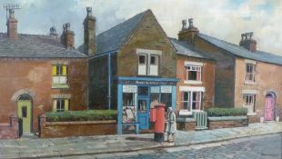 TOM BROWN (B.1933) OIL ON BOARD Westleigh Post Office Singed 24 ½"" x 14"" (62.2cm x 35.5cm)