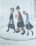 ?LAURENCE STEPHEN LOWRY (1887 - 1976) ARTIST SIGNED COLOUR PRINT `The Family` an edition of 850