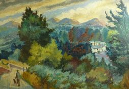 STAM FRYER (MODERN) OIL PAINTING ON BOARD `The Malvern Hills, Worcestershire` Signed and dated (19)