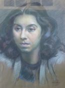IAN McDONALD GRANT (1904 - 1993) PASTEL DRAWING ON BUFF PAPER Bust portrait of a young woman Signed