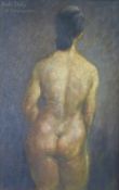 ?ARTHUR DELANEY (1927 - 1987) OIL PAINTING ON BOARD Female nude study Signed, dated 1964 and titled