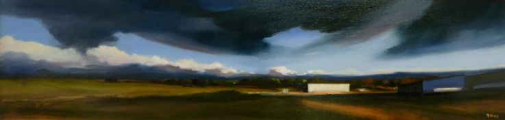 MICHAEL ASHCROFT (1974)OIL ON BOARD“Croston, Lancashire”Signed11 ½” x 47 ½” (29.2cm x 120.5cm)