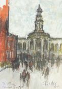 CONSTANCE TAYLOR (b.1937) MIXED MEDIA ""St. Philips Church, Salford"" Signed and dated 2013 7 ¾"" x