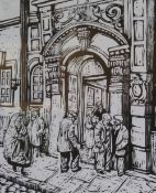 ROGER HAMPSON (1925 - 1996) LINOCUT `Public Library` Signed and titled in pencil, no 3/10 12"" x