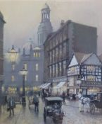 TOM BROWN (b. 1966) PASTEL DRAWING `Shambles, Manchester` signed lower right, titled verso 15 3/4""