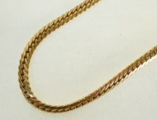 A STAMPED 18CT GOLD HERRINGBONE CHAIN NECKLACE, 27.5g