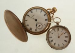 DURACY, AMERICAN ROLLED GOLD HUNTER POCKET WATCH, with 7 jewel keyless movement, No. 2011622,