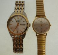 1990`s 9ct GOLD CASED MARVIN GENTLEMAN`S WRIST WATCH, with sweep seconds hand and calendar aperture,