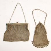 TWO LADY`S METAL MESH EVENING BAGS