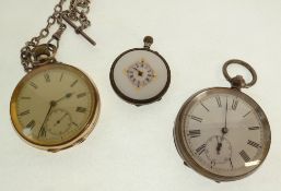 LATE NINETEENTH CENTURY CONTINENTAL .935 SILVER CASED OPEN FACE POCKET GENTLEMAN`S POCKET WATCH, a